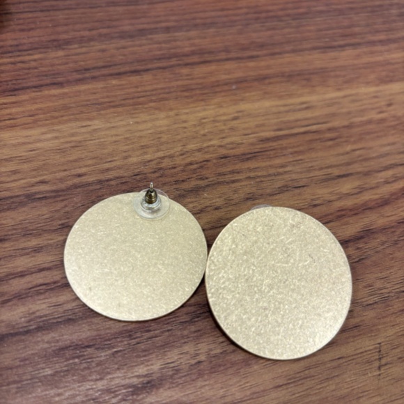 Gold Disc Earrings - Picture 2 of 2
